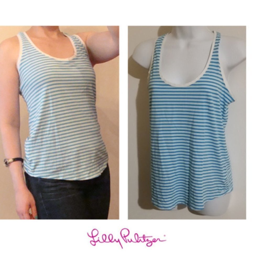 Lilly Pulitzer stripe pima cotton tank top S casual style